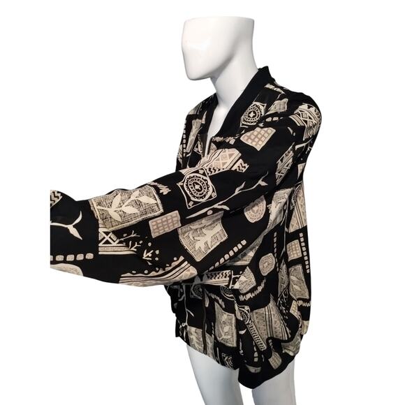 Vintage Cascais Womens size 2X Lightweight Artwear Classic Bomber Zipper Jacket - Picture 8 of 10